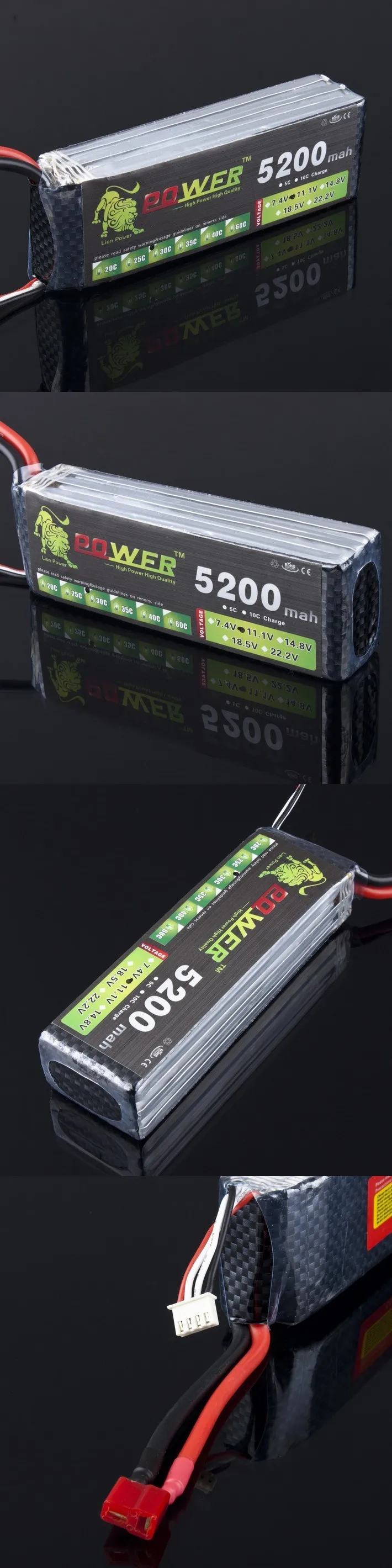 Лев Мощность 11,1 v 5200 мА/ч, 35C Lipo Батарея для Радиоуправляемый Дрон вертолет лодки самолетов 5200 мА/ч, 11,1 V Батарея 3s литий Батарея