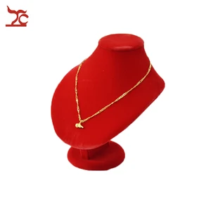 Ювелирные изделия стенд деревянный реквизит красный Бархат Бюст Ожерелье Манекен кулон формы портрет держатель Полка
