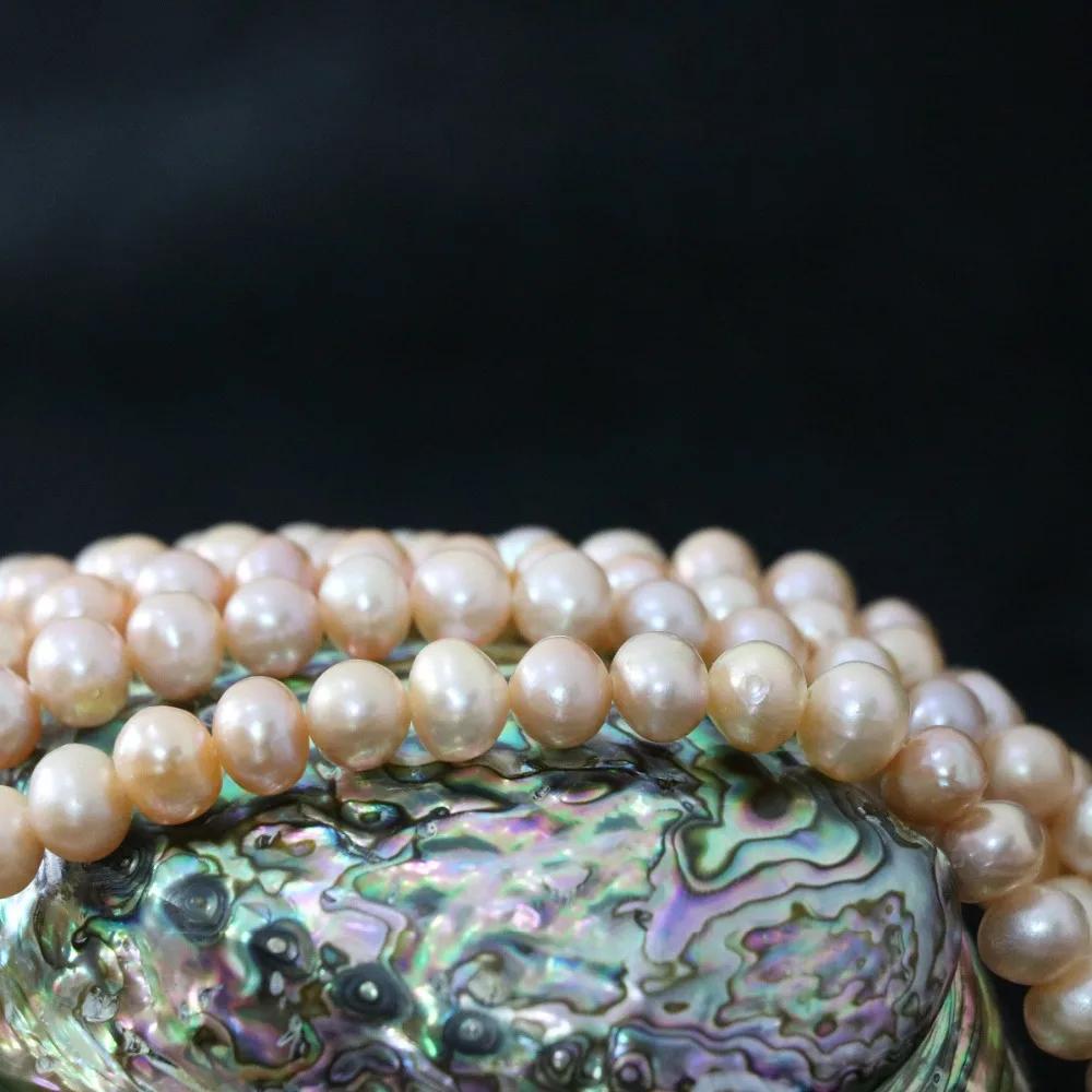 Красивый оранжевый акриловый натуральный жемчуг 7 8 мм распорка высокое качество