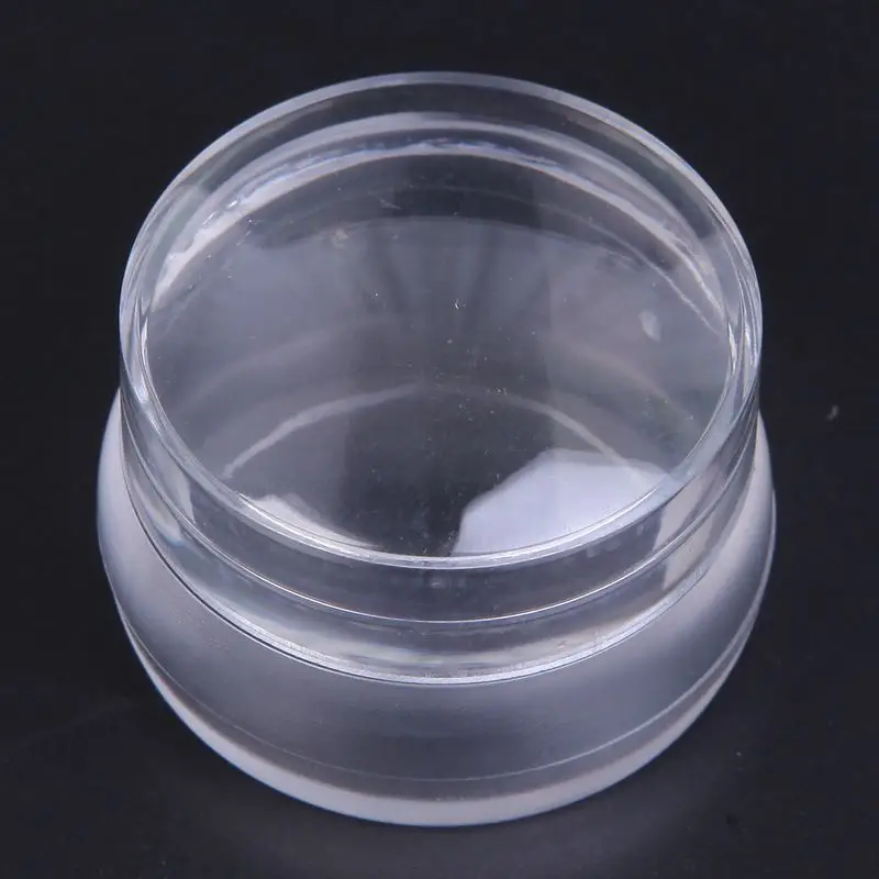 

clear white New Lovely Design Matte Nail Art Stamper Scraper with Cap Silicone Jelly 3.5cm Nail Stamp Stamping Tools