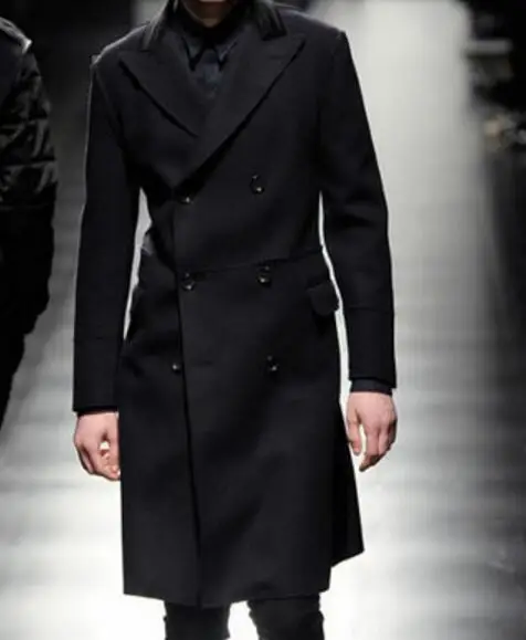 

S-6XL HOT / Spring Male New Fashion Personality Customized Europe and America catwalk casual Slim dress long woolen coat