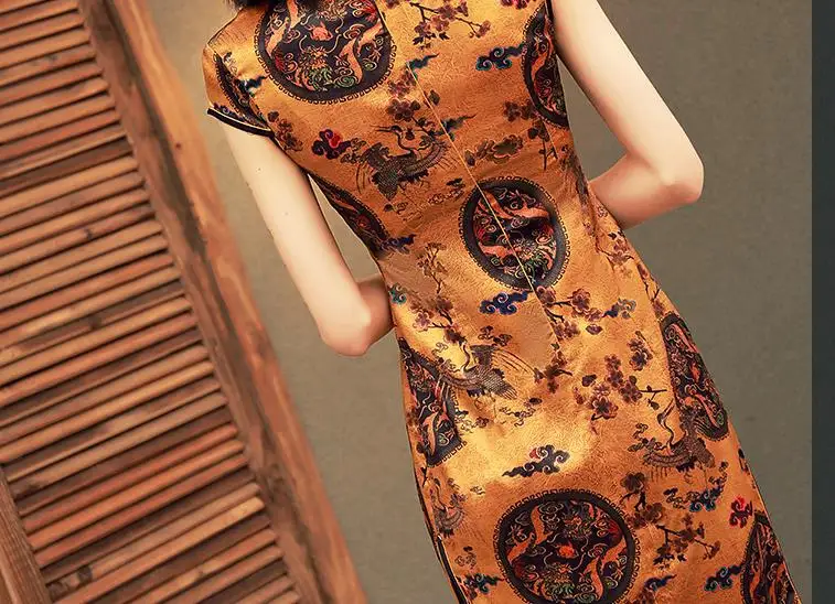 Винтажные вечерние китайское женское Ципао платье тонкое qipao