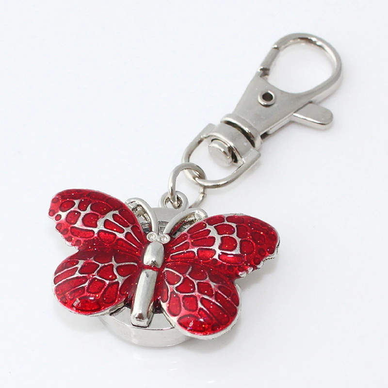 Metal Watch Mini Watches Brand New Fashion Crystal Butterfly Pocket Pendant Key Ring Chain Quartz Dress + Gift Bag GL36K | Наручные часы