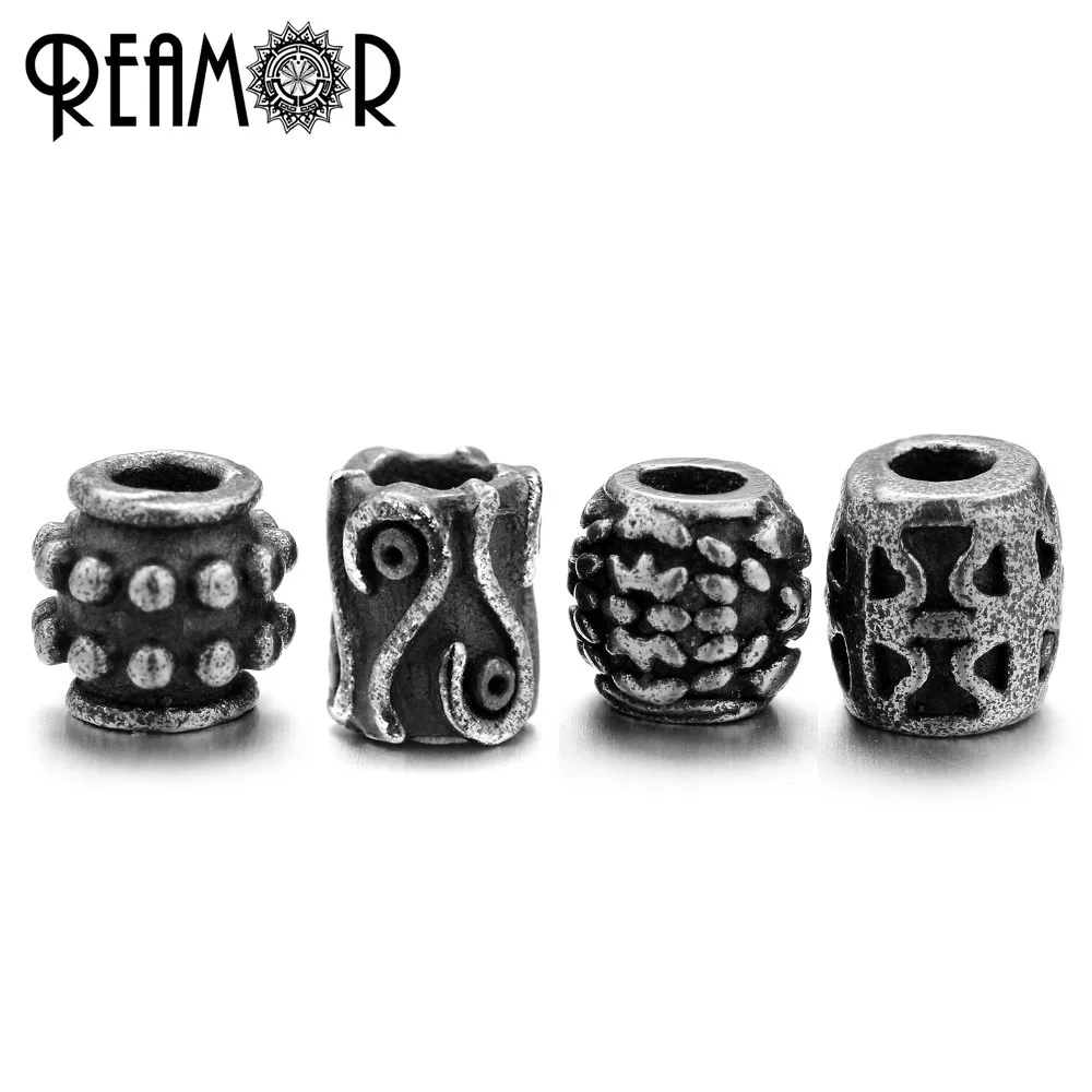 

REAMOR Античная нержавеющая сталь четыре клевера точки сглаза 2 мм бусины с небольшим отверстием подвески для DIY браслет из бисера для мужчин и ...