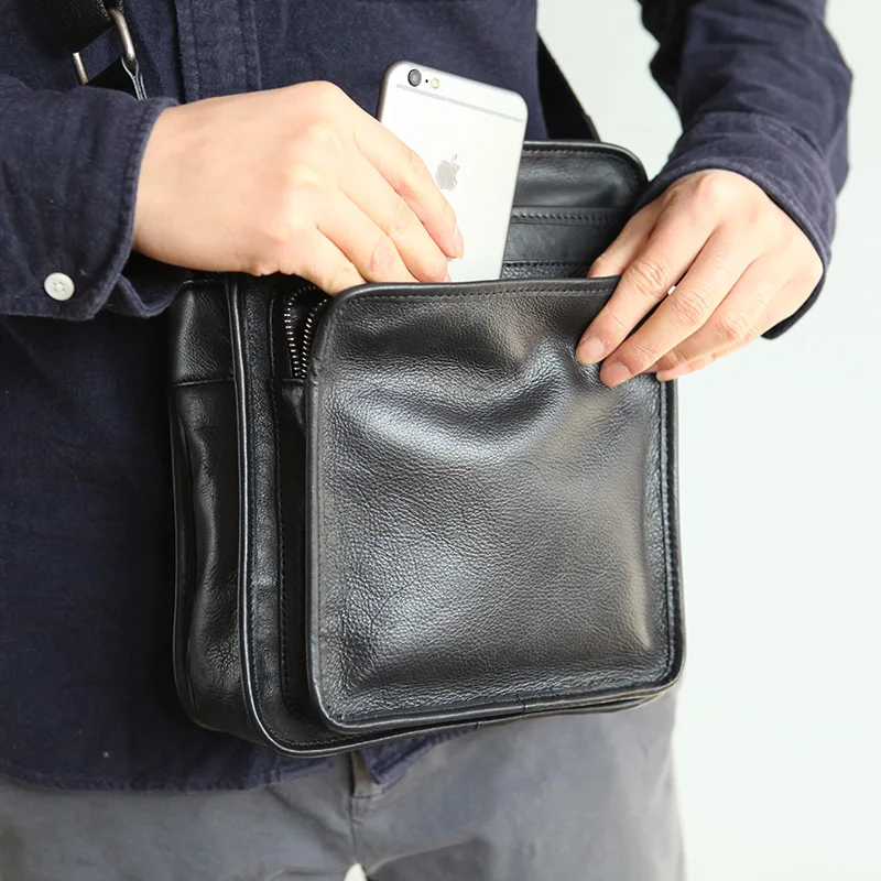 LANSPACE Мужская сумка из натуральной кожи модная через плечо брендовая плечо|genuine