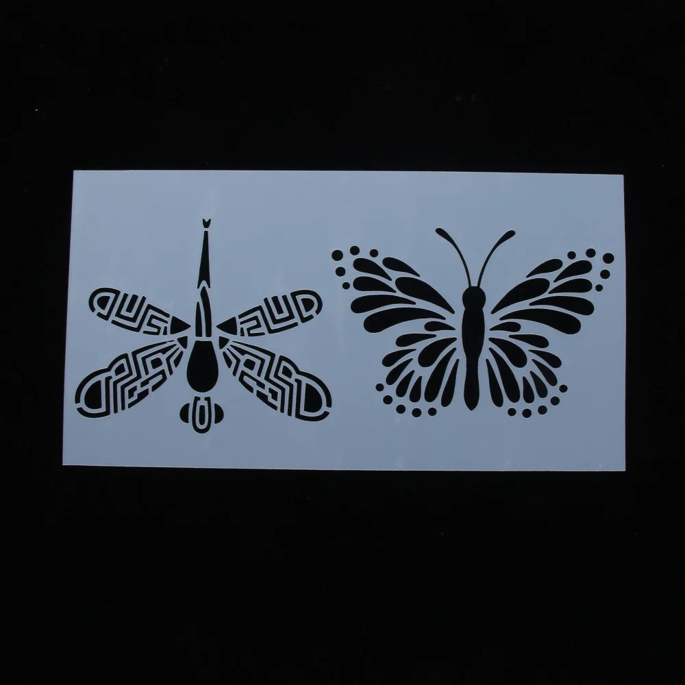 Бабочка Стрекоза многоразовые настенный трафарет окрашивание распылением