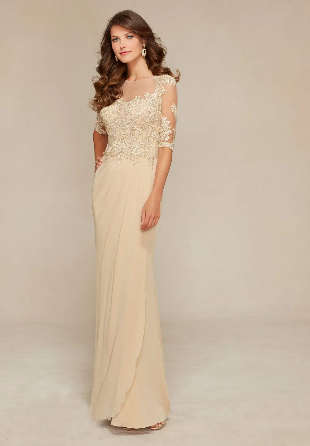 Vestido Mae Da Noiva/платье для матери невесты, кружевные платья с короткими рукавами, украшенные бисером, платья для крестных Trajes de novia