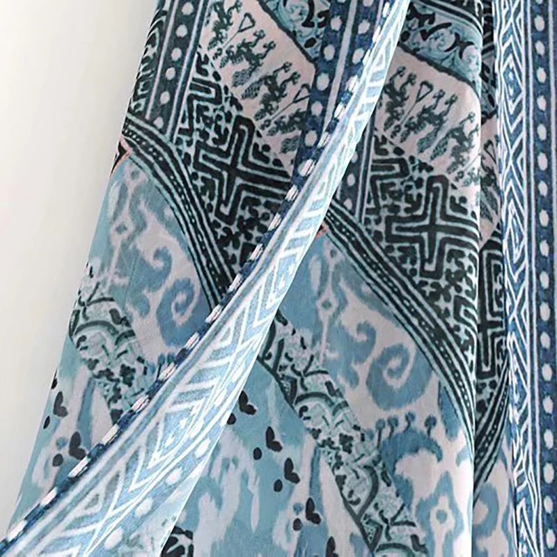 Женские шифоновые брюки с широкими штанинами и принтом длина по щиколотку