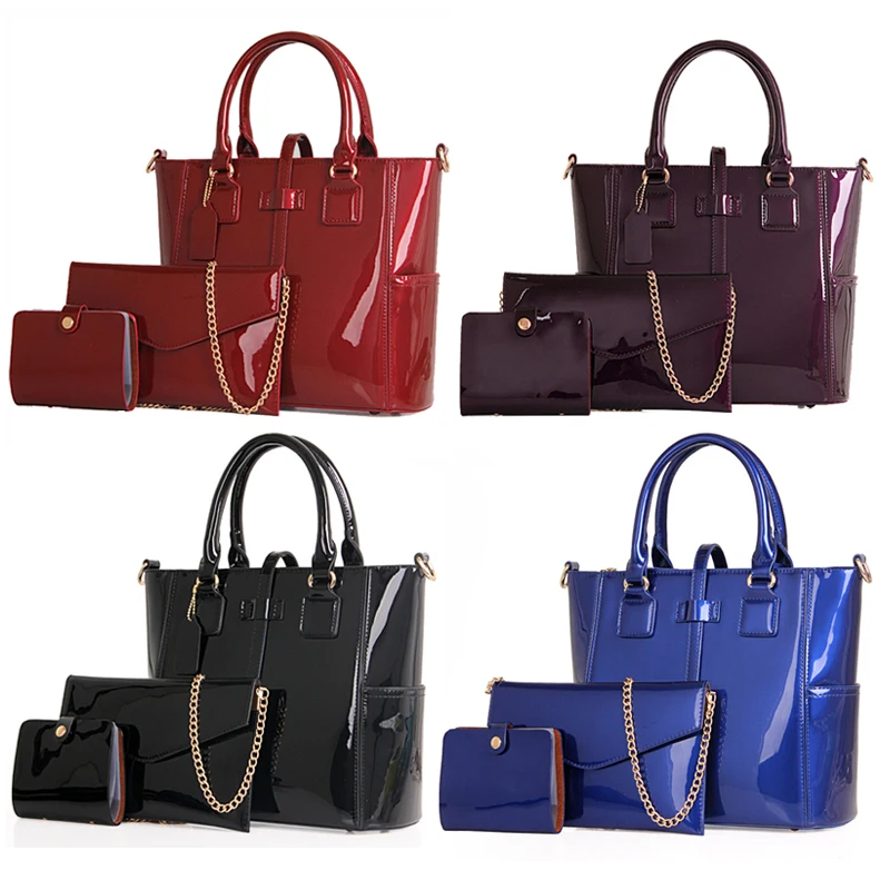 Женская кожаная сумка роскошный комплект из 3 предметов тоут известного бренда