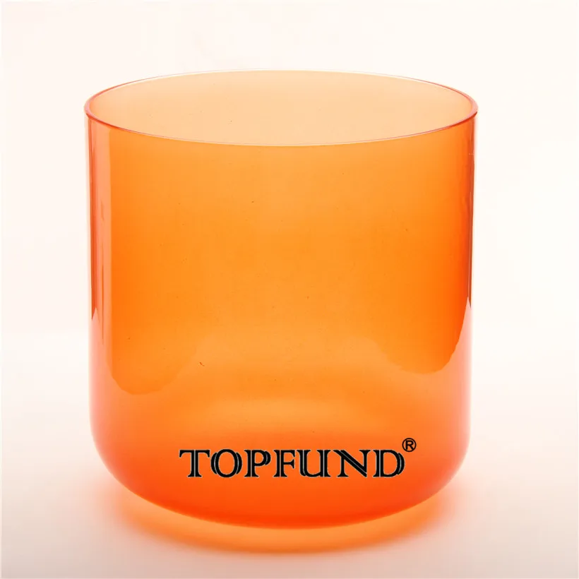 TOPFUND оранжевый цвет прозрачный D # Note Сексуальная Чакра кварцевый Поющая чаша 6