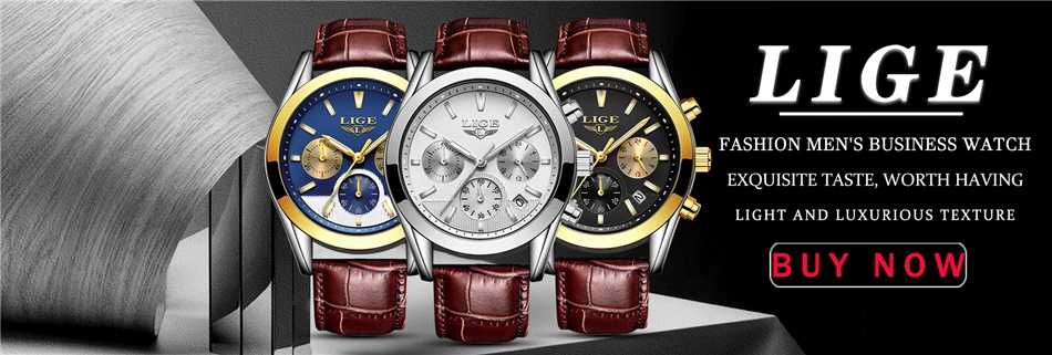Relojes Hombre LIGE мужские часы Лидирующий бренд Роскошные коричневые кожаные деловые кварцевые часы мужские военные спортивные водонепроницаемые часы
