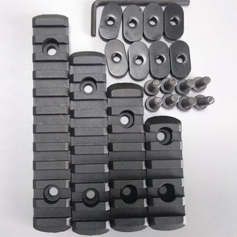 Black 4 шт./компл. Тактические Airsoft полимерная Пикатинни M-LOK mlok для MOE Handguard лазерный прицел mlok Железнодорожный принадлежности для охоты - Цвет: Black