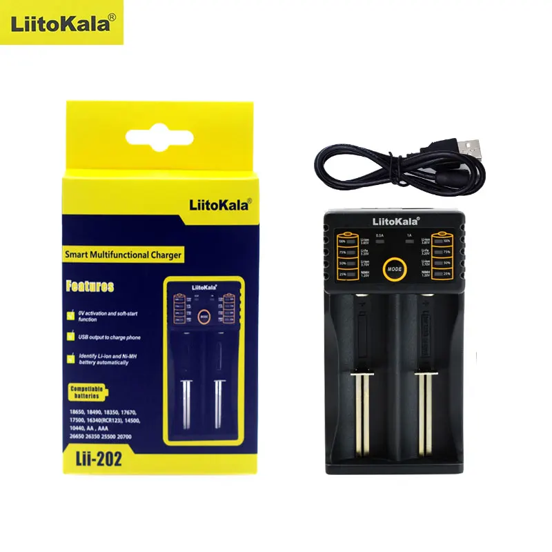 LiitoKala Lii S1 S2 S4 202 402 литиевая батарея 18650 зарядное устройство для 3 7 В 26650 18350 1. 2 в AA/AAA