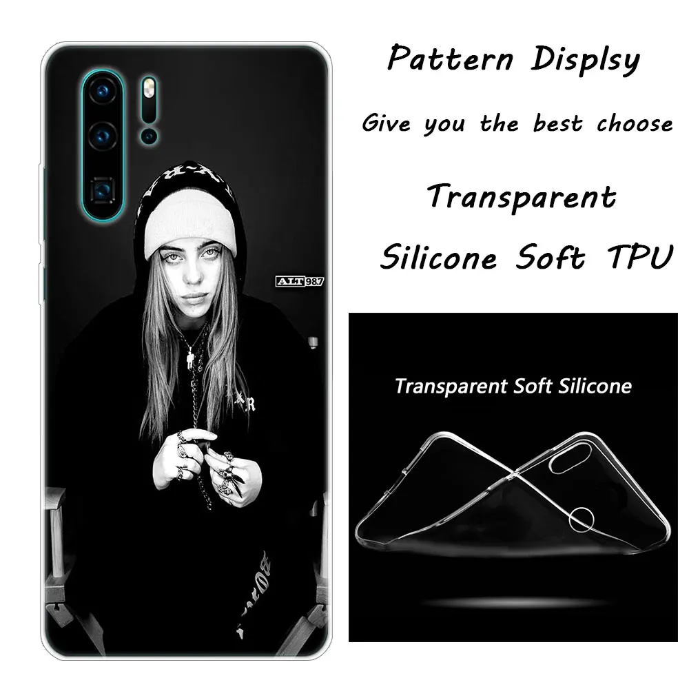 Billie Eilish Мягкий силиконовый чехол для телефона huawei P30 P20 Pro P10 P9 P8 Lite P Smart Z Plus NOVA 3 3i Модный чехол
