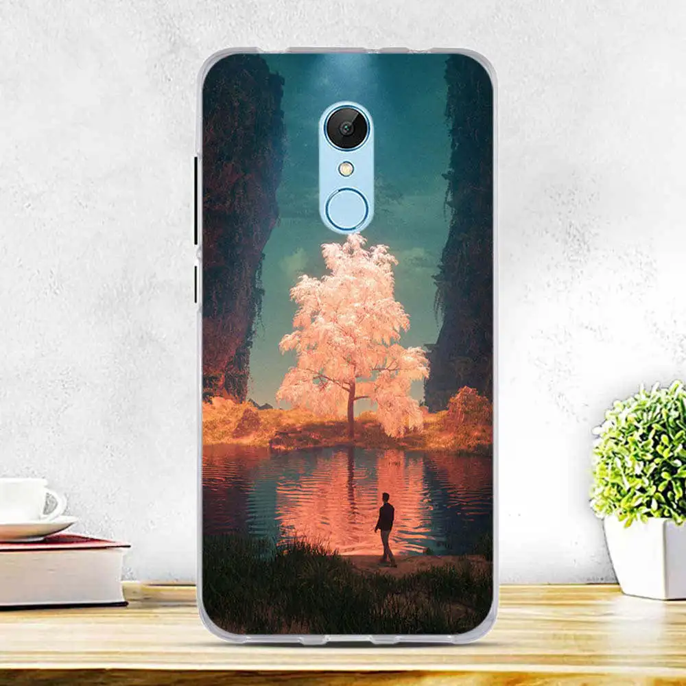 Чехол для Xiaomi Redmi 5 тонкий чехол из ТПУ с 3D рисунком Мягкая силиконовая задняя