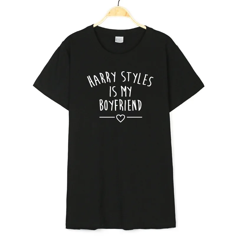 Женская и Мужская хлопковая футболка с надписью Harry Styles Is My Boyfriend Повседневная