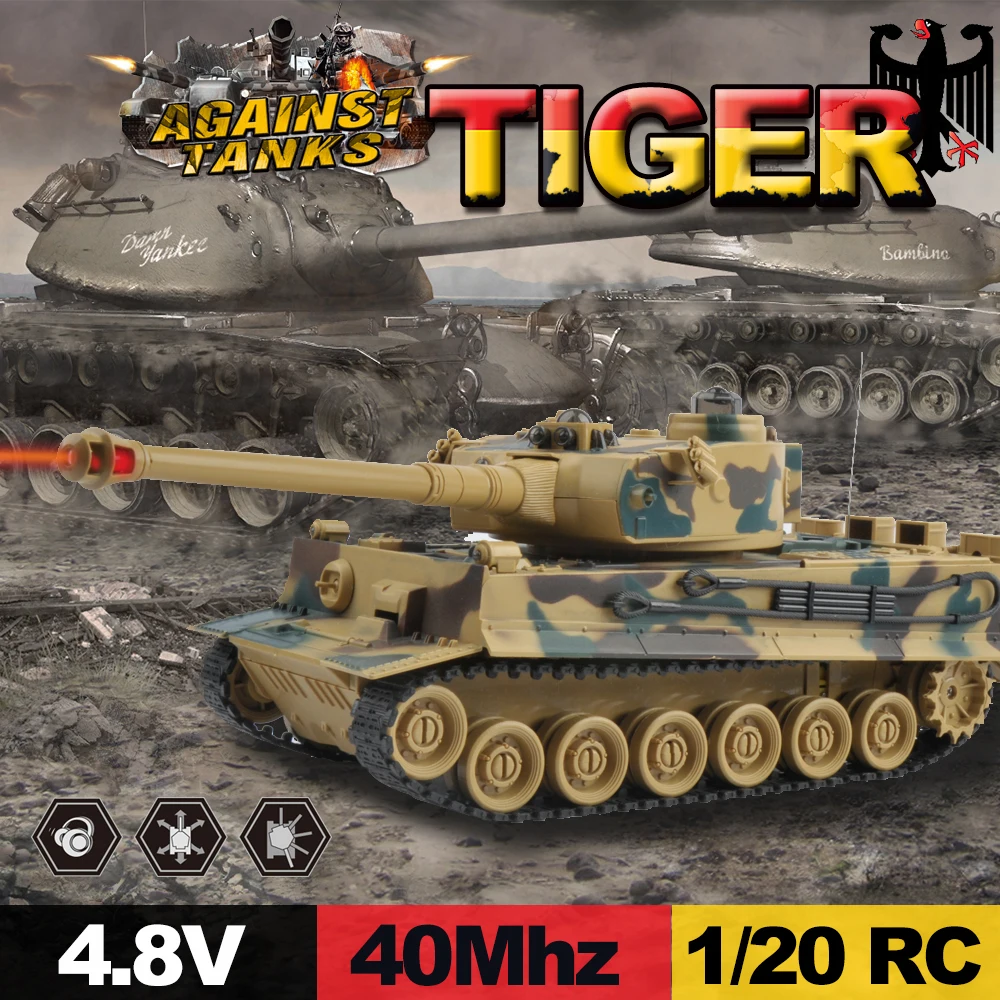 GizmoVine RC боевой танк пушки и Emmagee M2A Тигр пульт дистанционного управления Танк 9CH
