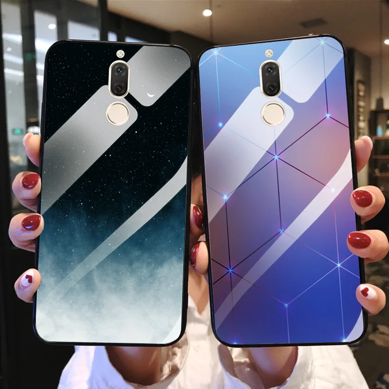 Чехол из закаленного стекла для Huawei Mate 10 Lite 5 9 '' ударопрочный глянцевый чехол