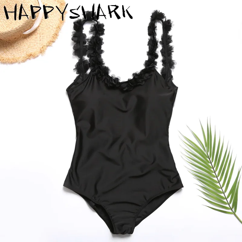 HAPPYSHARK новинка 2019 винтажный женский купальник с перьями слитный однотонный