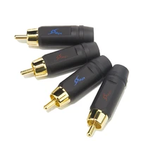 hifi mps fuse 8 audio copper 24k golden plated rca plug lotus for 8mm cable for cd dvd amplifier dac plug