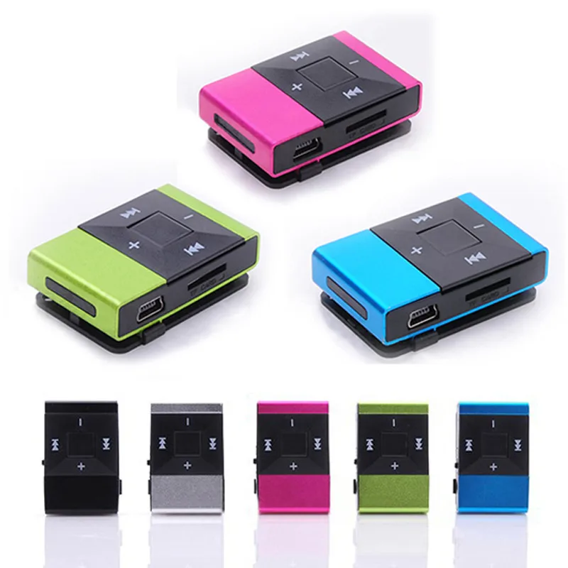 8 шт. цифровой MP3 плеер с мини USB клипсой поддержка Гб SD tf карты каждый из Eacn цветов