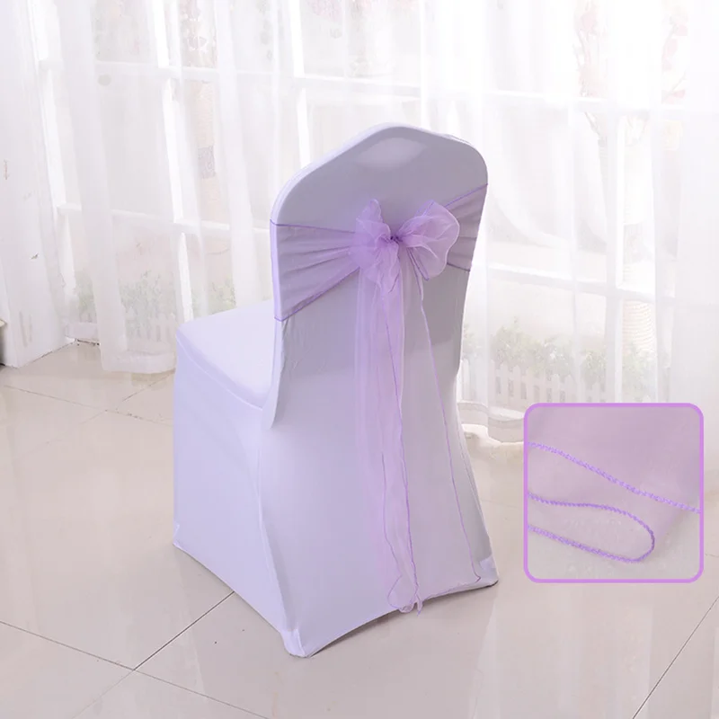 50 шт. DIY свадебные чехлы для стула из органзы, ленты с бантом, вечерние банкетные Декорации для свадьбы, вечерние принадлежности