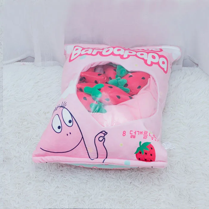 Горячая плюшевая клубника, карандаш, томатные игрушки для моделирования еды мешок конфет плюшевая подушка игрушки для детей креативная игрушка подарок - Цвет: Темно-красный