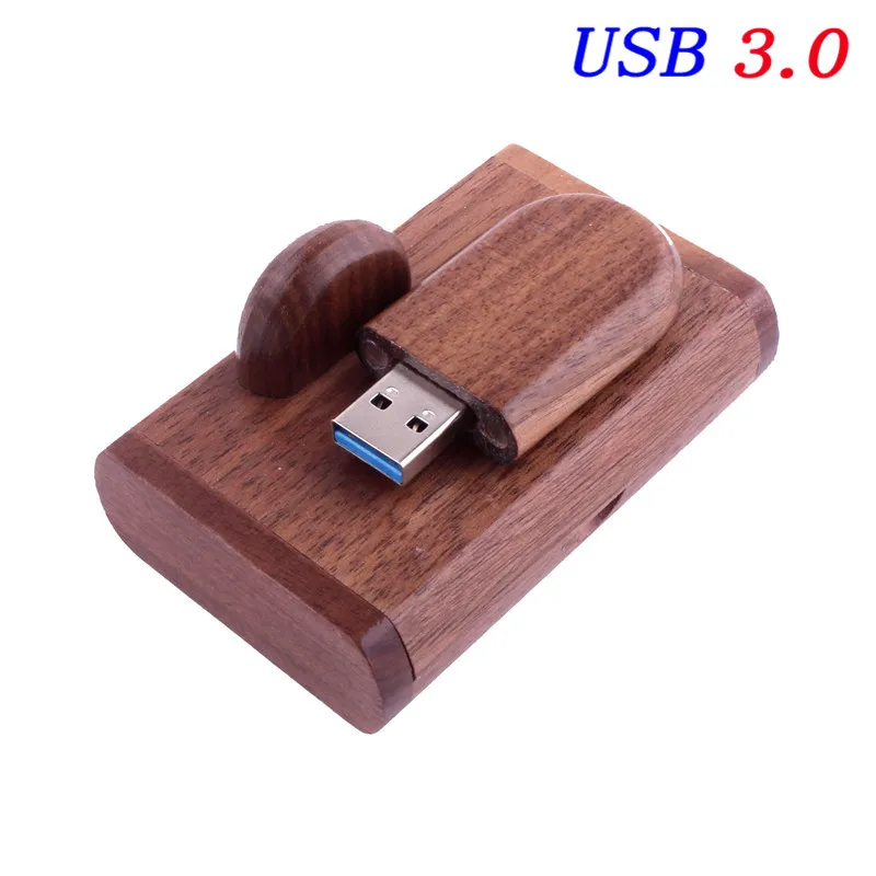JASTER USB 3,0 высокоскоростной(более 10 шт бесплатный логотип) Деревянный usb+ коробка Флешка 4 ГБ 16 ГБ 32 ГБ 64 Гб 128 ГБ usb флеш-накопитель флешка - Цвет: Walnut with box