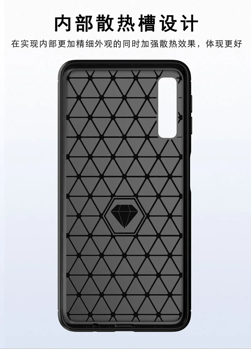 Силиконовый чехол для Samsung Galaxy A7 2018 мягкий кожаный TPU задняя крышка-чехол телефона