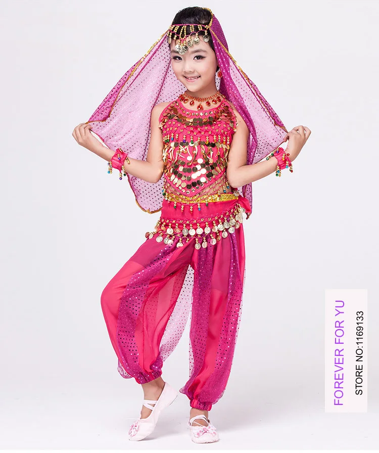 Детский костюм для танца живота индийский выступлений в Болливуде одежда
