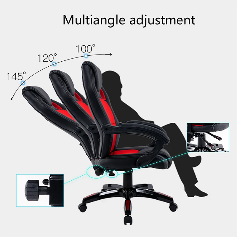 Simple Style Office Chair Multi-function Lifted Rotated Computer Fixed Armrest Household Reclining Leisure Gaming | Мебель