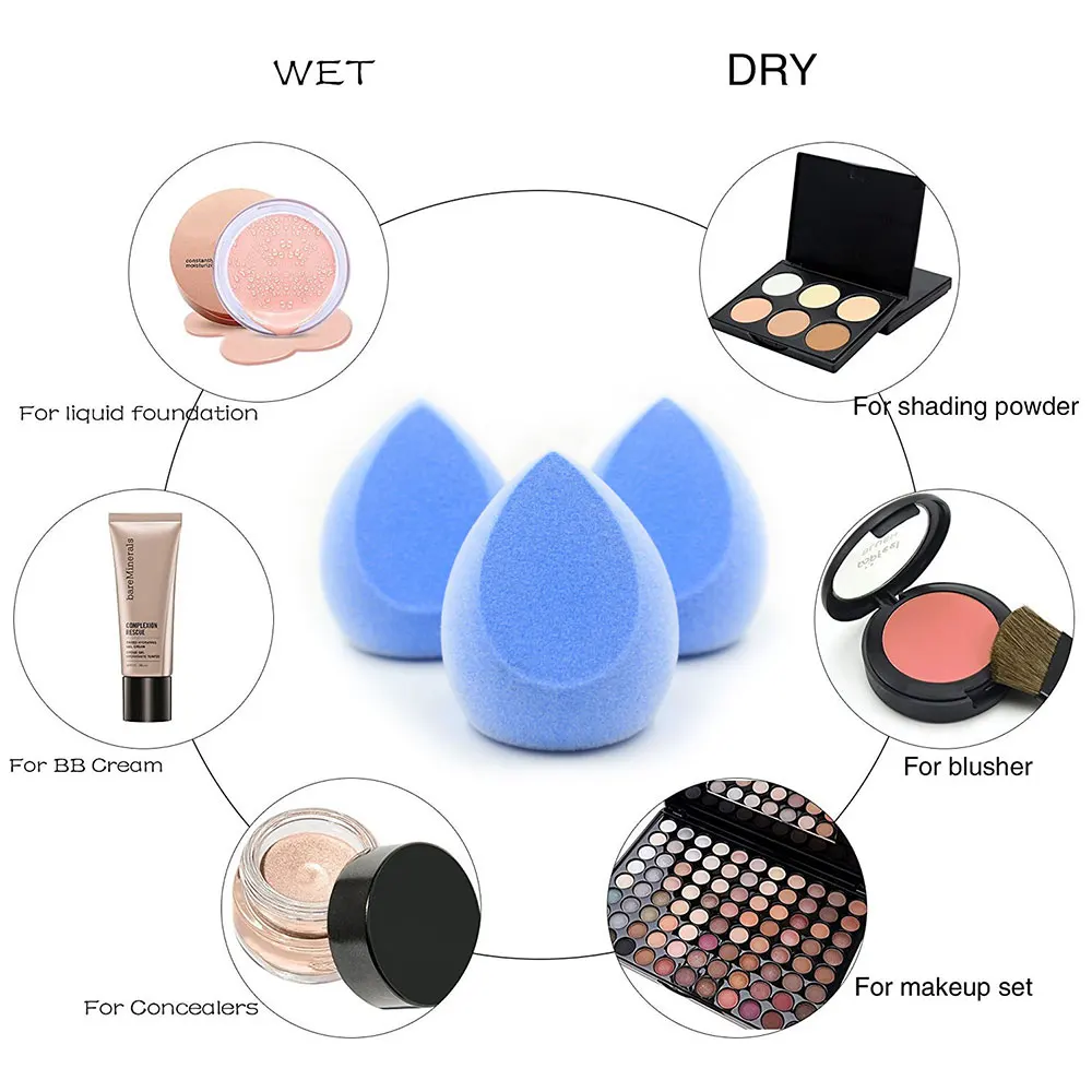 1 шт. синяя губка для макияжа не латексная микрофибра пушистая поверхность легко