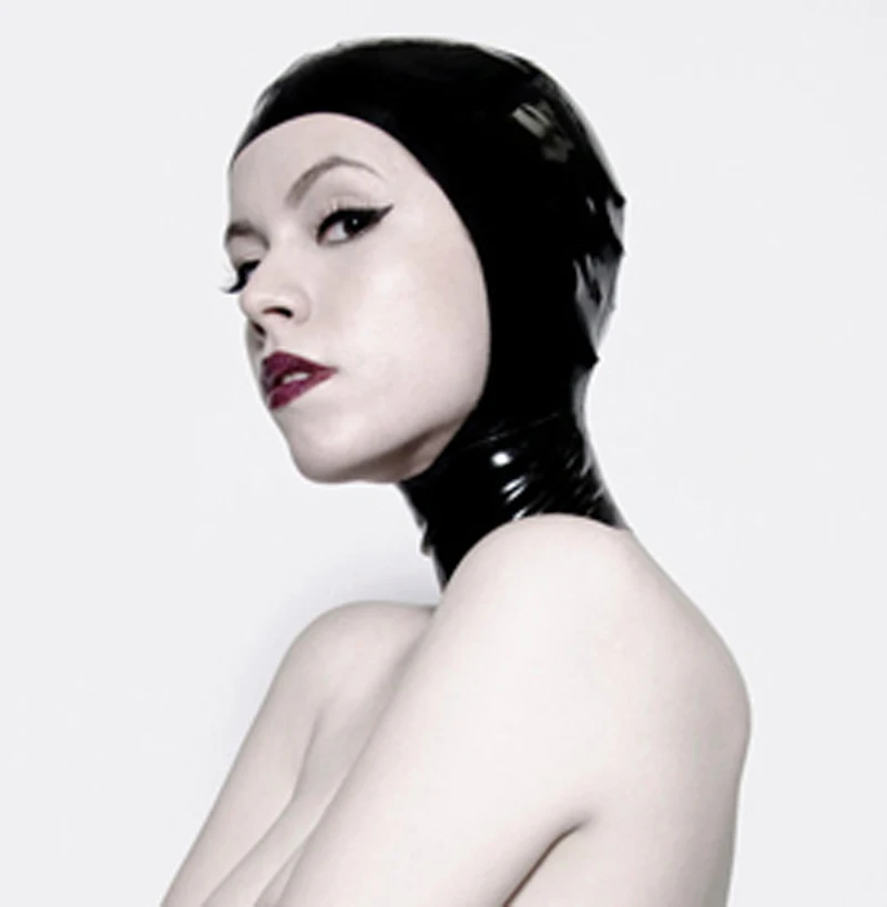 

Unisex Natural Latex Hood Rubber Full Face Opened Mask Handmade Dropshipping BNLM003