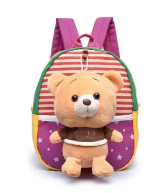 purple bear Plush backpacks toy bear Kids plush bags Dolls&Stuffed Toys Baby kindergarden School Bags children mochila for 2-5years - Цвет: purple bear