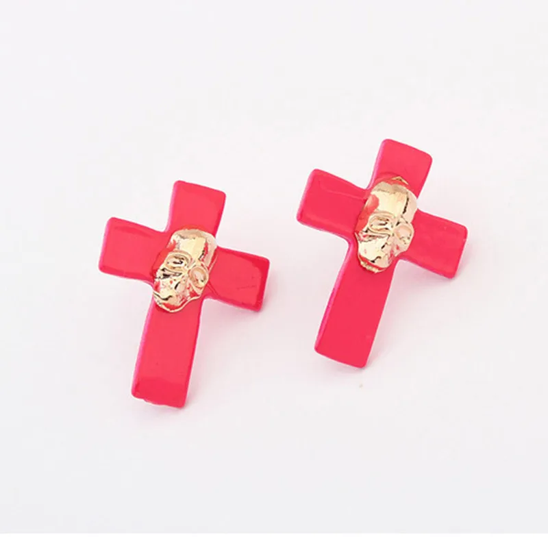 Женские серьги гвоздики с черепами в европейском и американском стиле панк