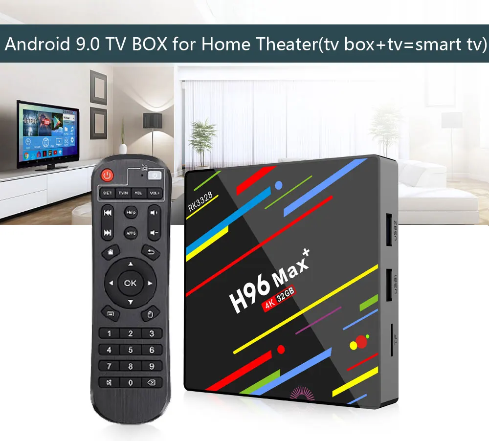 2018 H96 Max Android 8 1 TV Box RK3328 4 Гб 64 1080P H.265 4K 3D магазин Youtube WiFi HDR10 Smart BOX Электроника