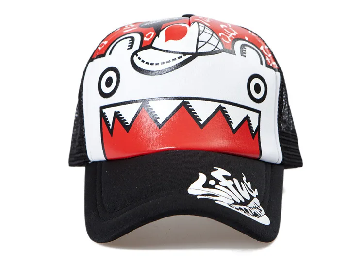 2014 new summer influx of male and female Korean cartoon shark mouth lorry truck mesh cap baseball hat outdoor shade | Аксессуары для