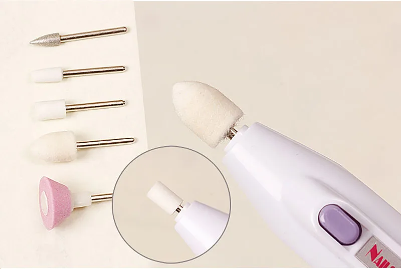 Портативный Батарея мини ногтей бит Электрические сверлильный станок Маникюр