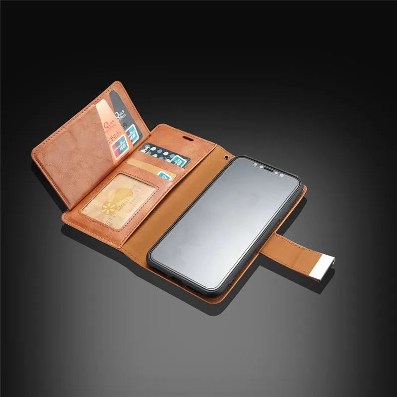 Роскошный чехол Etui для телефона iPhone 11 Pro Max X XS XR Apple 5 5S SE 6 6s 7 8 plus Filp Кожаный