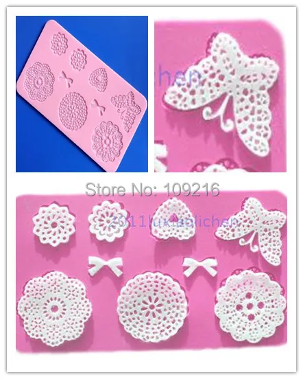 Оптовая продажа! 1 шт. мини бабочка и т. Д. Шелковое кружево (HY157) силикон ручная