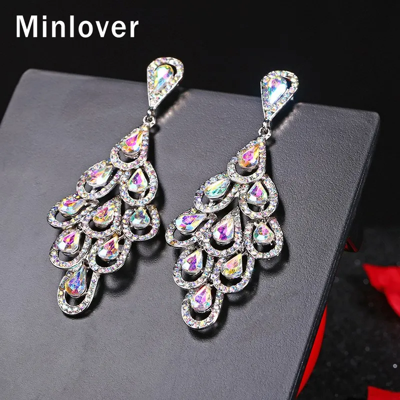 Mecresh уникальный усеяны искусственными драгоценными камнями серьги в виде капель