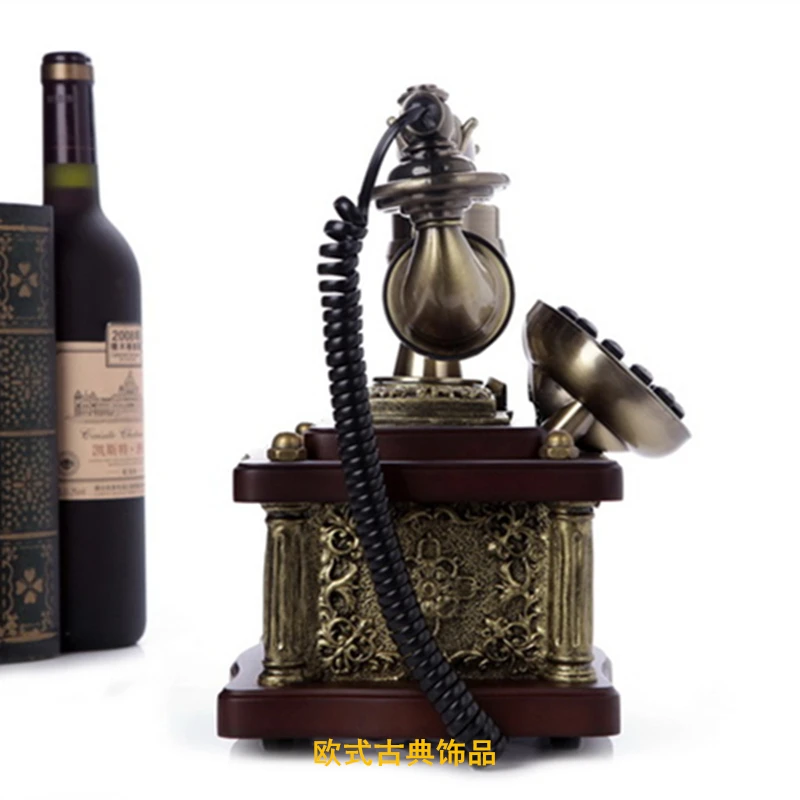 

The new European antique wood telephone retro fashion American fashion classic household telephone landline ringing tones home