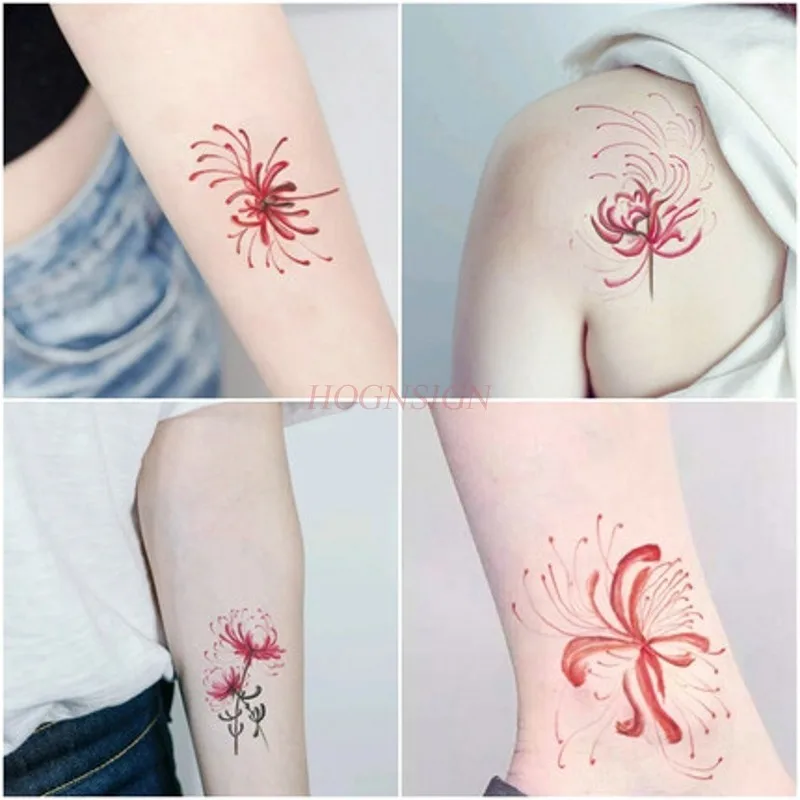 Bianhua Flower Tattoo Stickers Waterproof Female Long-lasting Simulation Small Fresh And Lovely Sexy Clavicle Flower Arm Sale