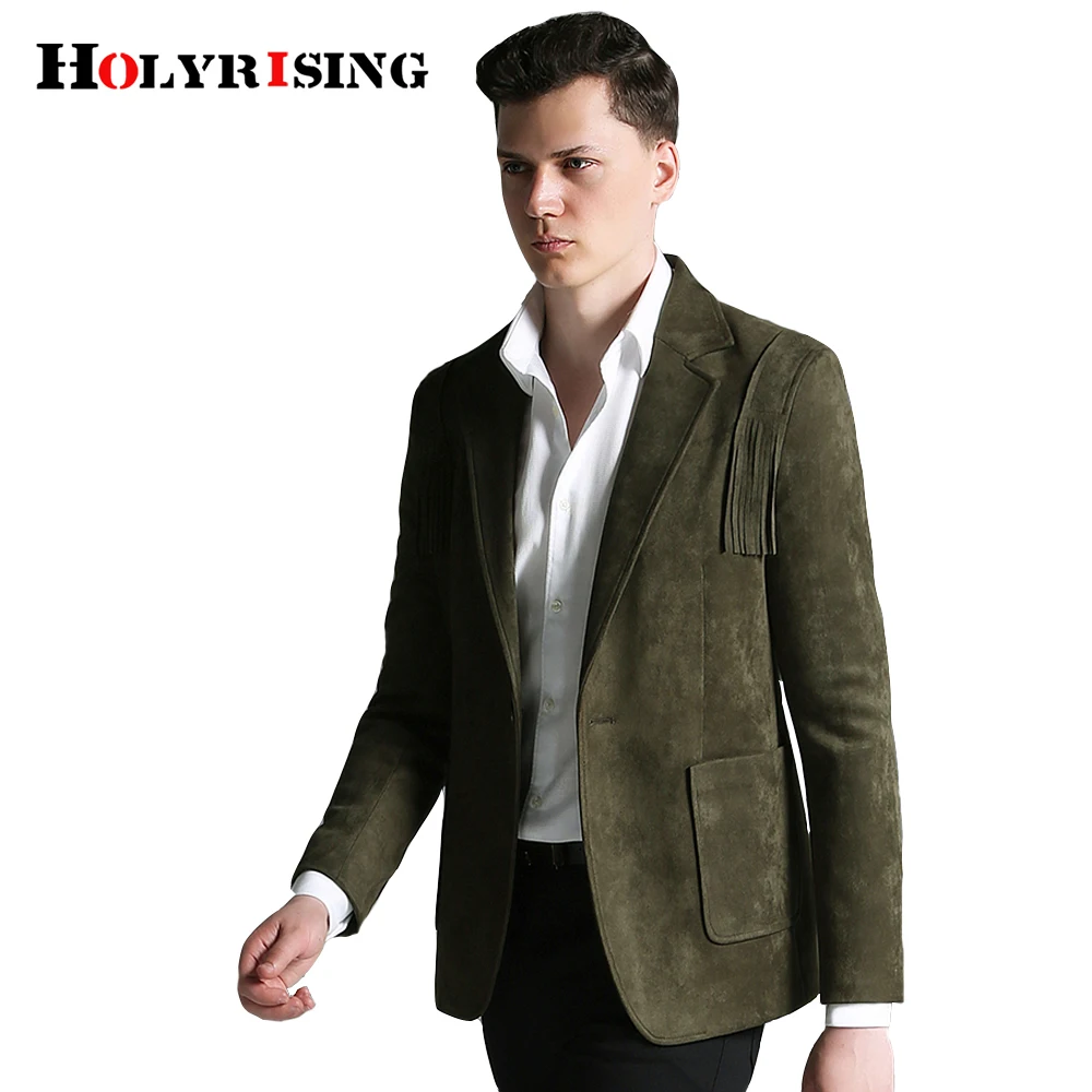 Holyrising мужские блейзеры куртка Мужская из искусственной замши приталенная