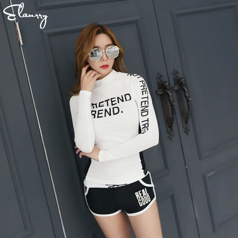 Женский комплект Танкини с длинными рукавами спортивный купальник подкладкой