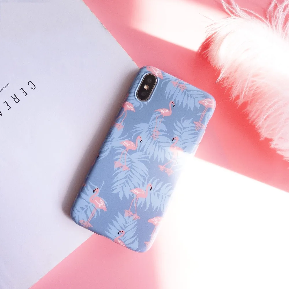 Ourpho Summer fashion mobile phone case for iPhone X XR XS MAX blue cute small animal Case 6 6s 7 8plus Fundas | Мобильные телефоны
