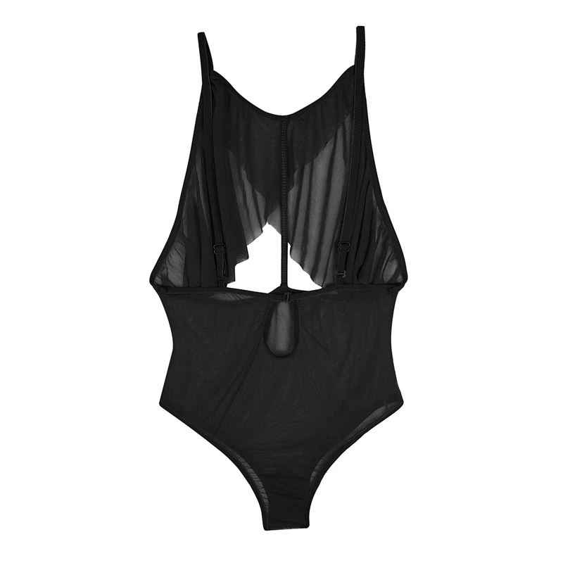 Для женщин пикантные нижнее белье, комбинация сетки See Through Sheer выдалбливают бюст и спинки эротический купальник боди комбинезон ночное белье