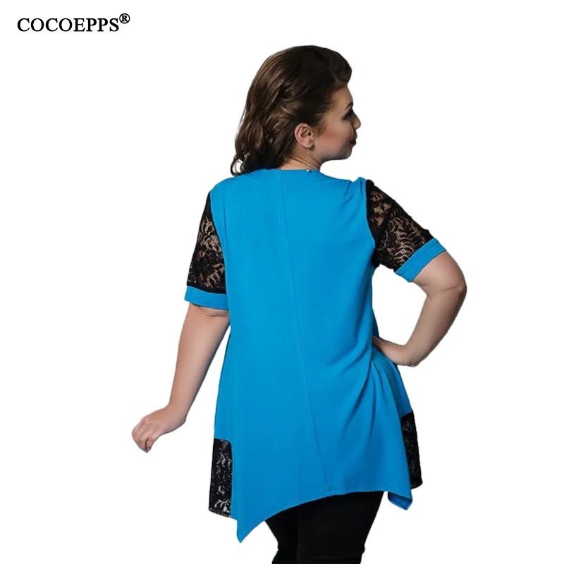 Летние кружевные женские футболки больших размеров повседневные топы s хит 2019