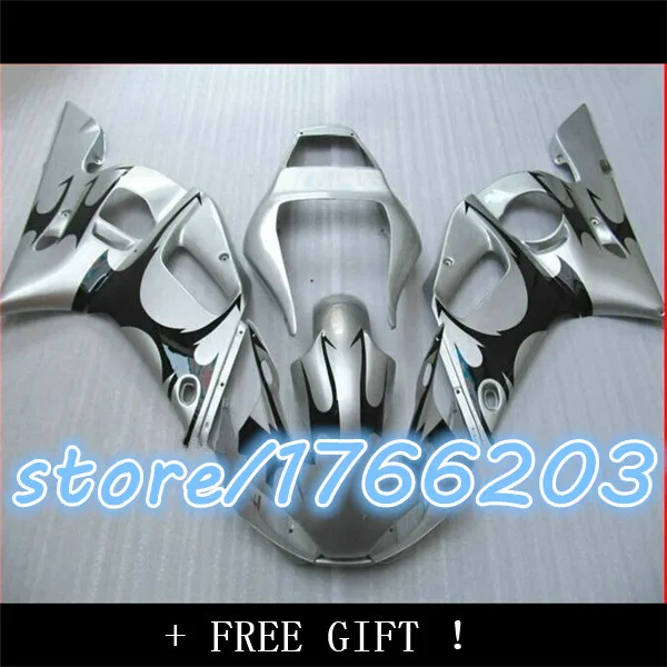

Fairing kit for YZFR6 98 99 00 01 02 YZF R6 1998 2002 YZF600 Silver black ABS Fairings SetBBF