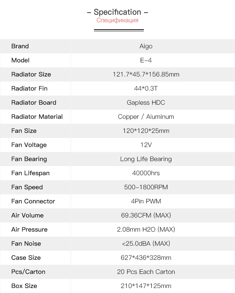 Aigo Icy E3 кулер для процессора TDP 250 Вт 4 тепловые трубки двойной PWM 4pin 120 мм двойное кольцо светодиодный вентилятор Радиатор кулер для LGA 775/115x/AM2/AM3/AM4